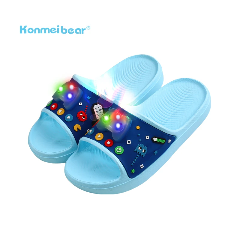 

Summer Plush Girls Children Slipper Shoes Led Flash Lighting Indoor Cartoon Slippers For Kids, Pink/green/yellow/light blue/blue