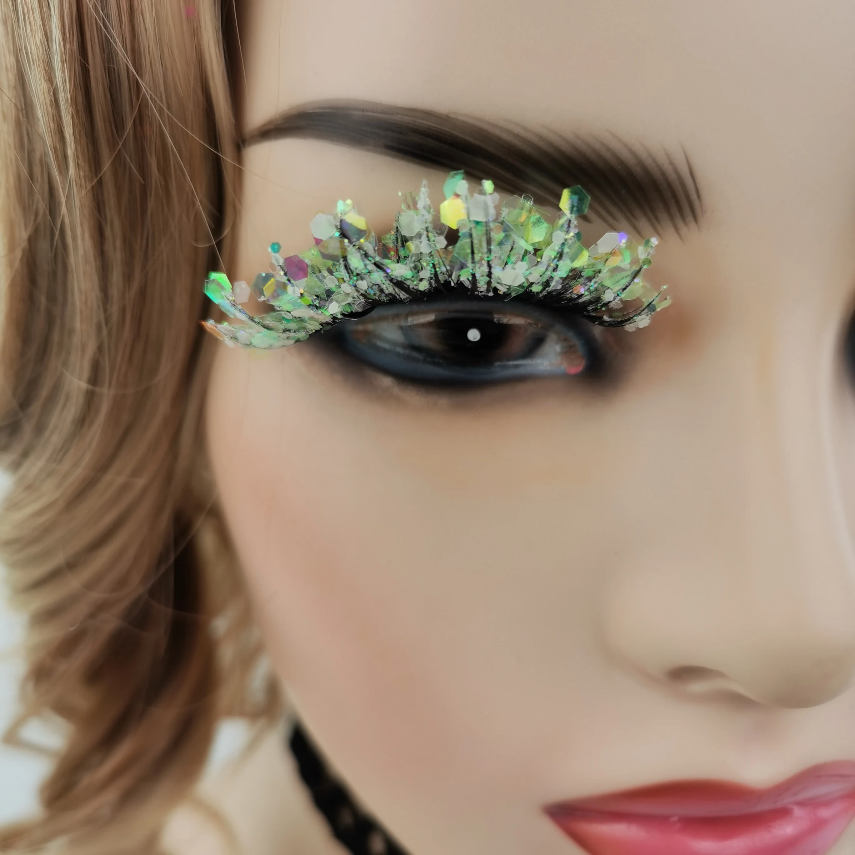 

Eyelash colored lashes vegan sparkle colorful 3d eyelashes Cosplay luminous eyelash Glitter Shimmery stage use
