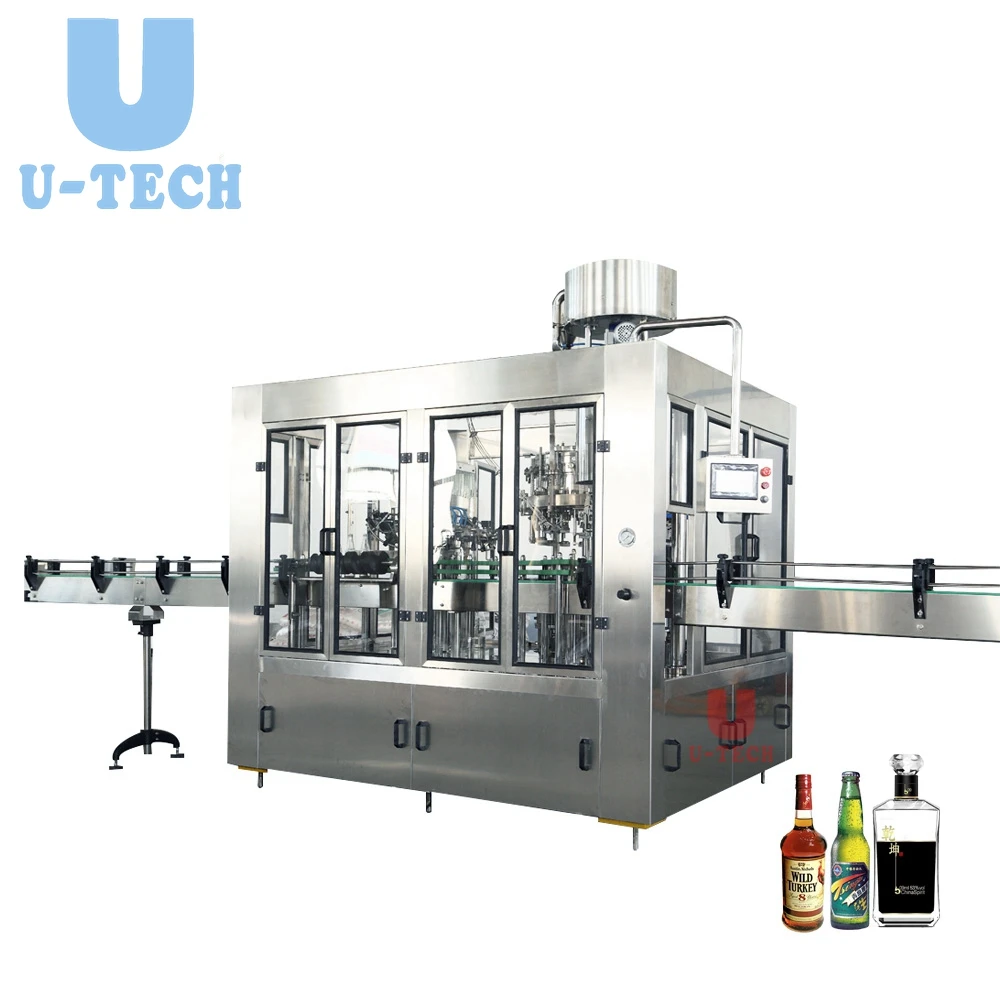 Automatic Glass Bottle Soft Drinks Beverage Washing Filling Packaging