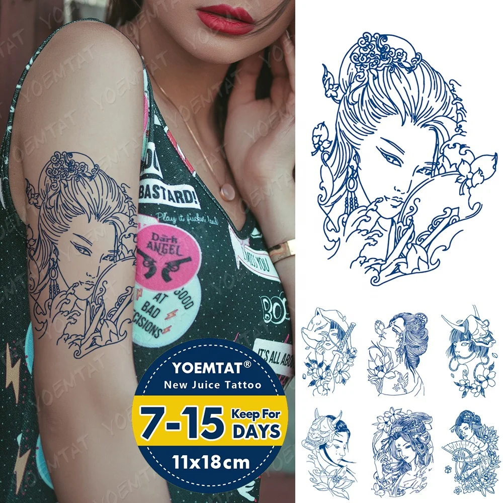 

Semi permanent Juice lasting matte realistic custom temporary sticker tattoo, Cmyk