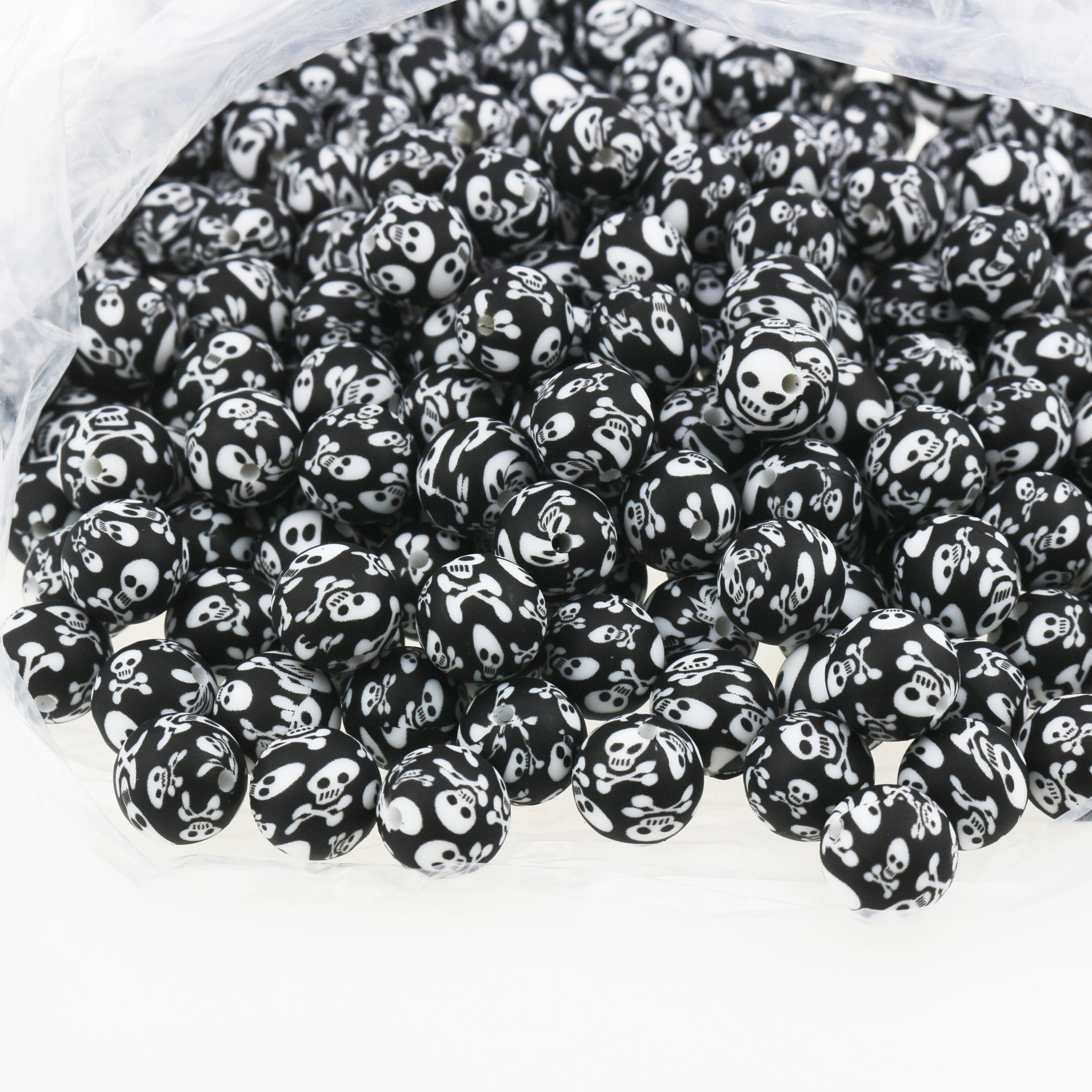 

Custom Popular Pattern Printed Silicone Teething Beads 15mm