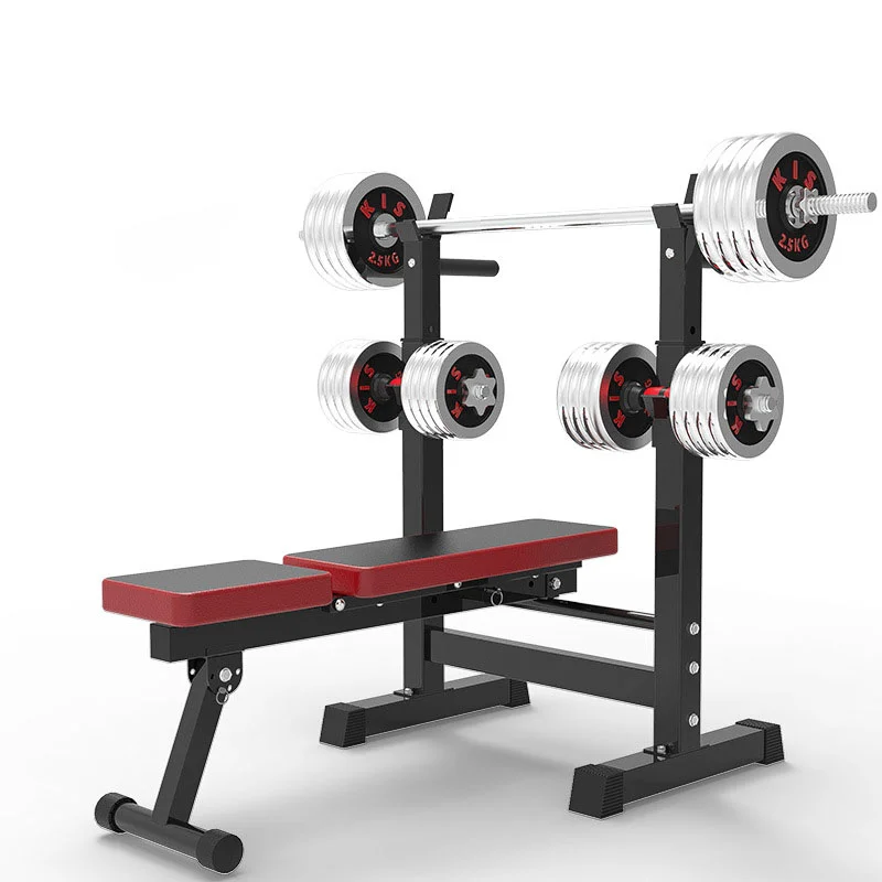 

2020 wholesale home training fitness gym power squat rack fitness weight bench with gym bench press, Black