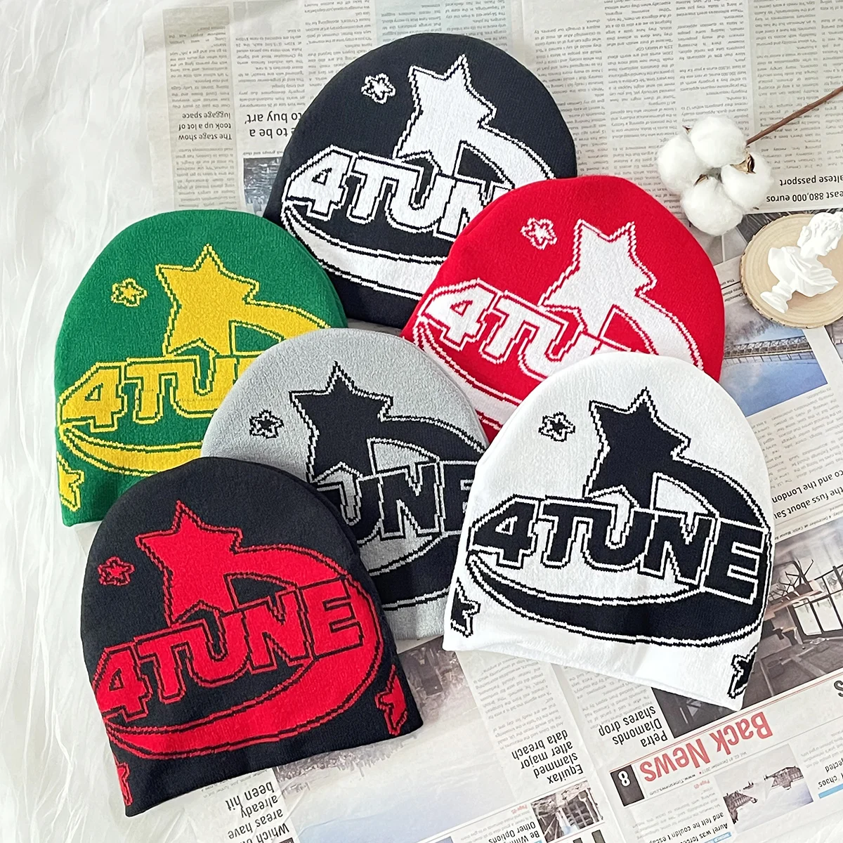 Custom Oem Logo Unisex Acrylic Jacquard All Over Logo Winter Cap Pullover Protection Warm Hat Skull Knitted Sports Ski Beanie