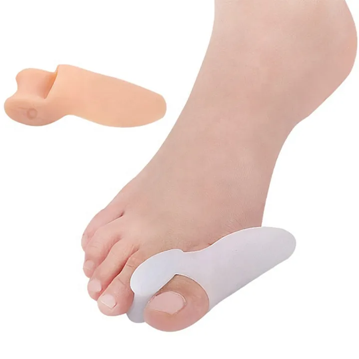 

Soft Hallux Valgus Corrector Daily Life Foot Care Gel Toe Separator, Skin and white