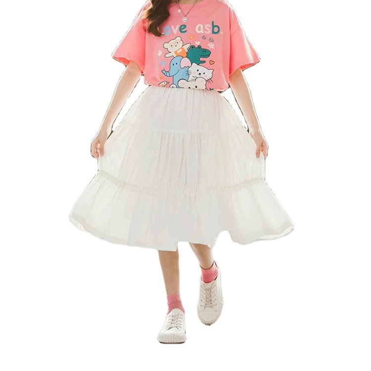 

SK095 2021 good supplier low MOQ baby skirt for girl fashion girls summer skirts high waist long skirts for little girls