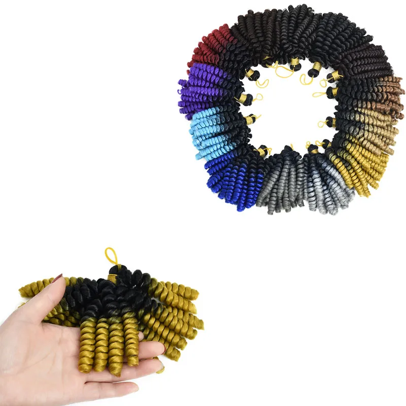 

Fashion Girl Hair Crochet Hair 6" Ombre Color Spring Twist Crochet Braid Hair For Women