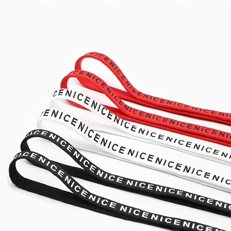 

2021 factory direct sell Custom logo shoe laces printed shoelaces flat shoelaces polyester cotton shoelaces