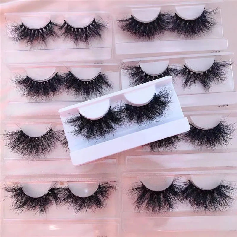 

25mm Mink Eyelashes Wholesale Handmade Lashes 25 mm 3d Mink Eyelash with Customized Box