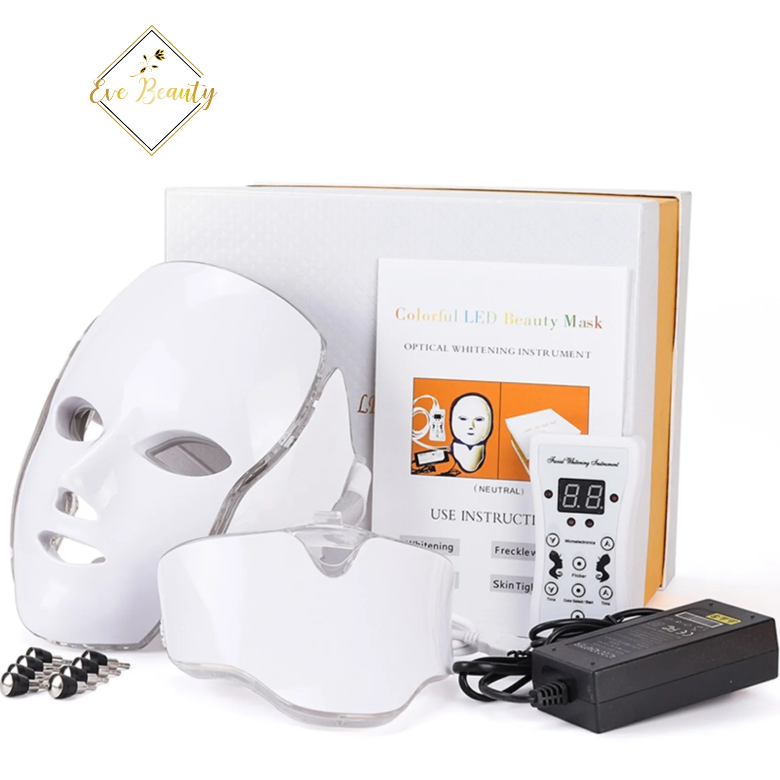 

Home Use Face Therapy Facial Beauty Mask with Neck for Facial Skin Care 7 Color Led PDT Light Facial Masks