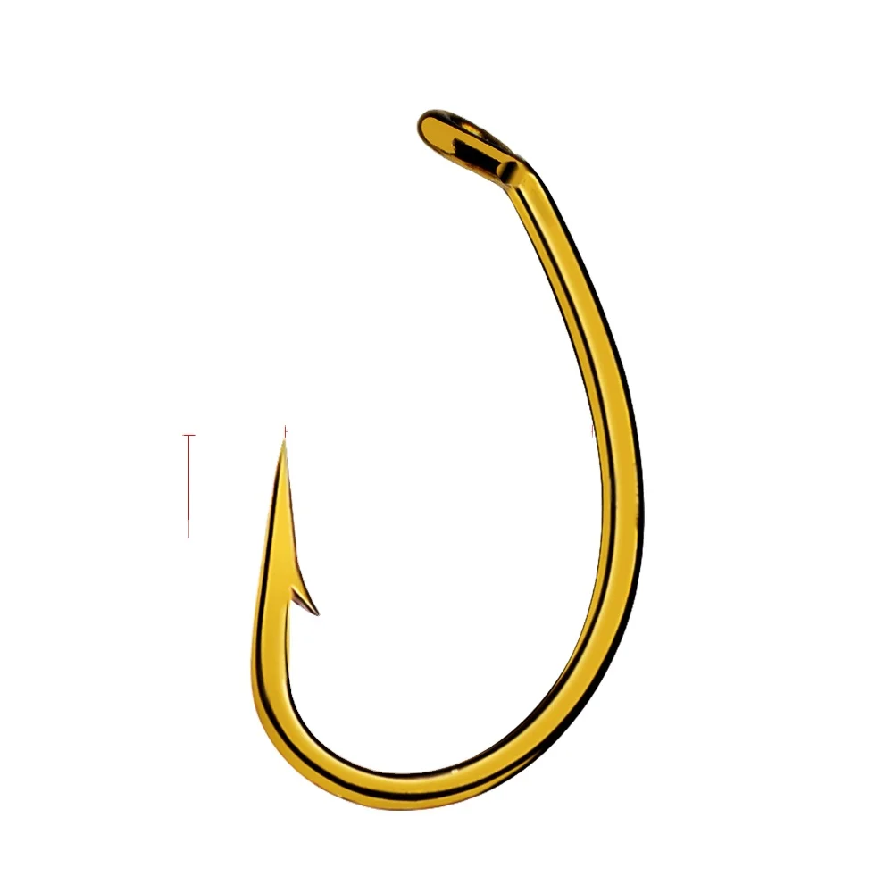 

Brand fishing gear high carbon fly fishing bare hook 8#12# Fly hair hook golden single hook