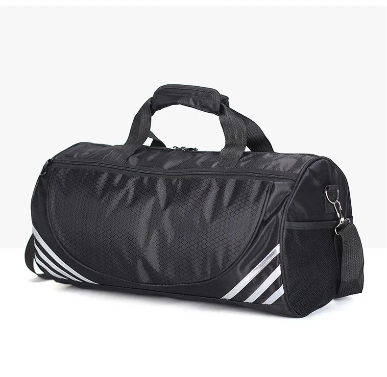 

Cylindrical swimming leisure time black portable one-shoulder travel duffel athletic gym bag