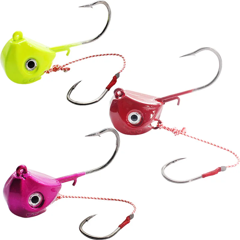 

Wholesale  Double Hooks Lead Jig Head Tenya Fishing Sinking Jig Tenya Jig, 3 colors each size in stock
