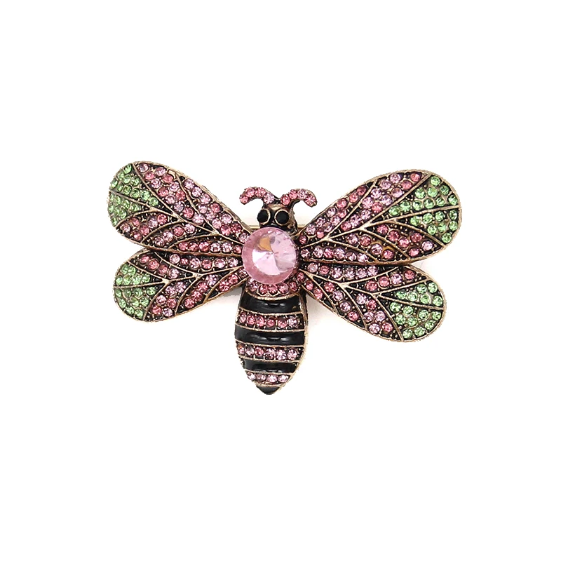 

Animal Bee crystal rhinestone brooch pin in Zinc Alloy