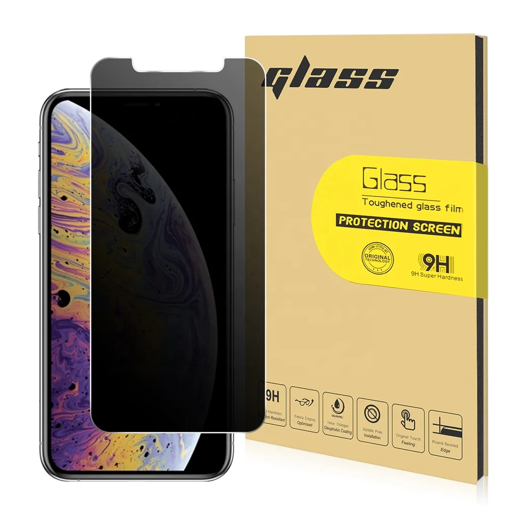 

Amazon 0.33mm Privacy Screen protector 9H protection Glass L Slot 3D Tempered Glass for iphone XS 5.8 Japam Asahi Glass