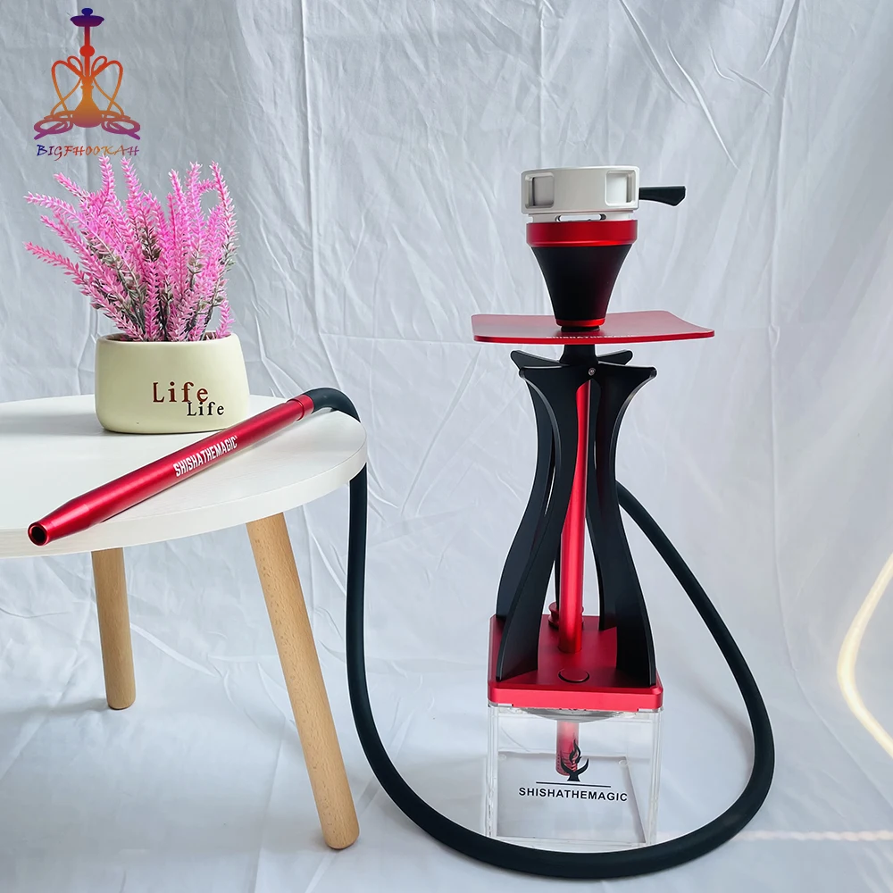 

2021 New Arrive Smoke Small Waist Hookah Premium Stainless Steel Luxury Shisha Hookah Set with full set, Green\black\red\blue\yellow\mix color