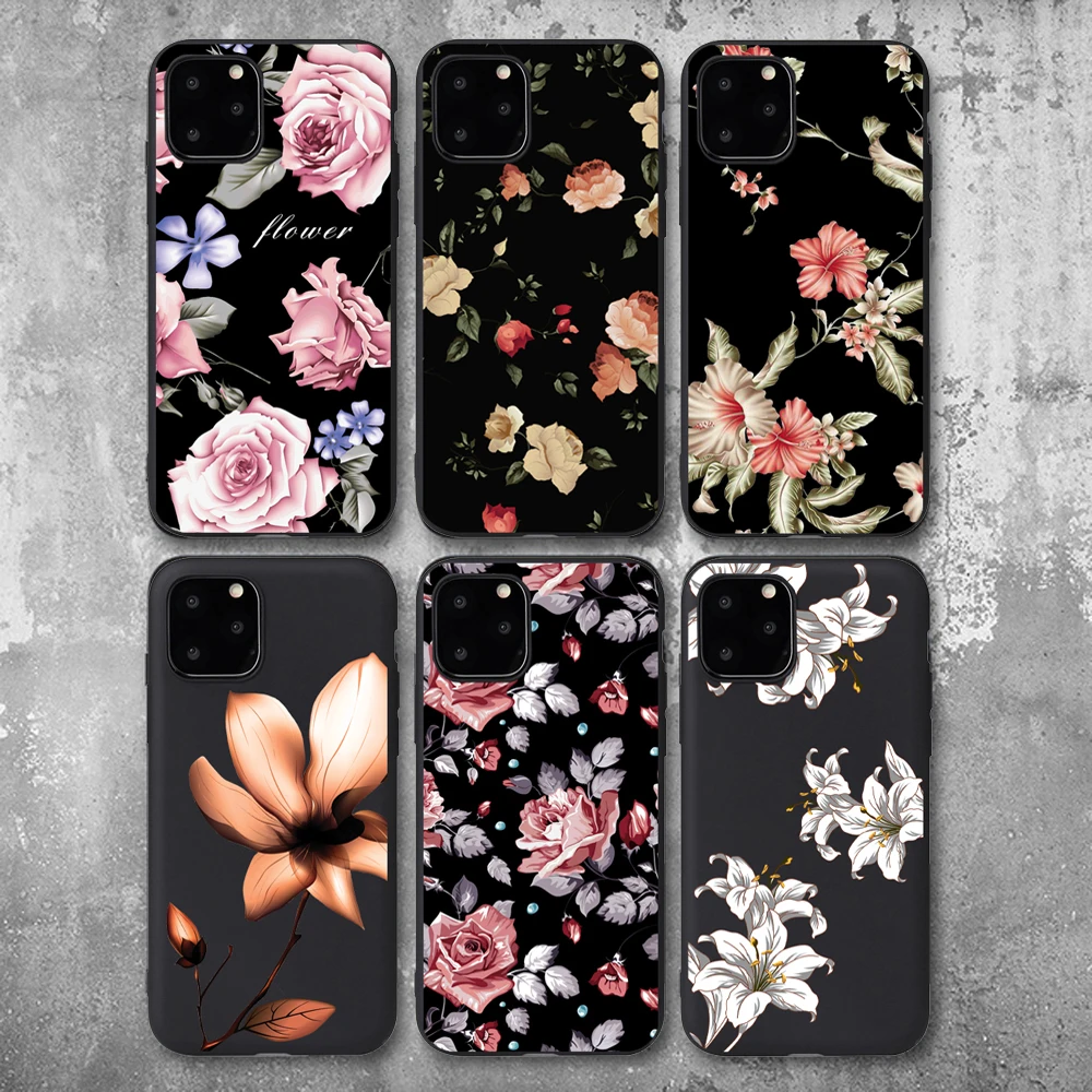 

3D Relief Flower Exquisite Silicone Case For iPhone 5/6/7/8 Plus Xs Max TPU UV Printing Cover for iPhone 11/12 Pro Max SE 2020