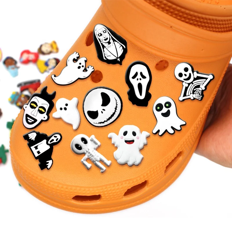 

PVC Halloween Croc Shoe Buckle Decorations ornaments fit Party Kid's Gifts halloween croc charms, Picture