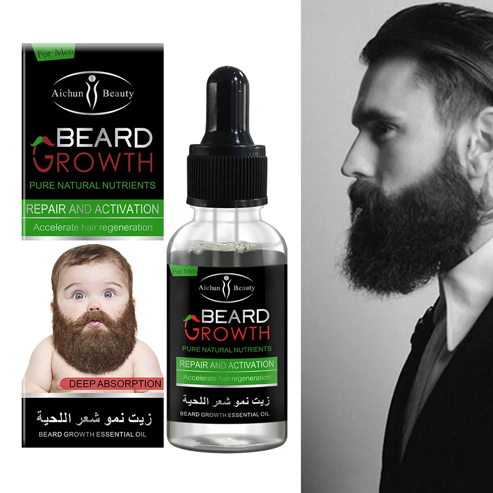

2021 30ml Mustache Oil OEM ODM Wholesale Professional Men Beard Growth Enhancer Facial Nutrition beard serum private label