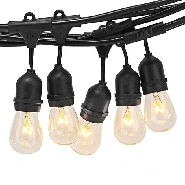 

E26 E27 sockets Festoon String Light 48FT 15Bulbs 1.5W S14 bulbs LED Outdoor Waterproof String Lights for Garden Party Wedding