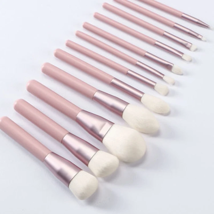 

wholesale makeup brush set 12 pcs goat hair makeup brushes professional free makeup samples, Picture color