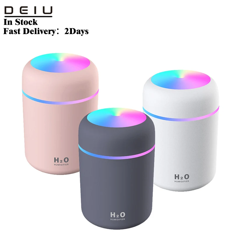 

Deiu Dropshipping Portable Usb Room 300ml H2o personal Mini Aroma Diffuser Ultrasonic Car Air Humidifier