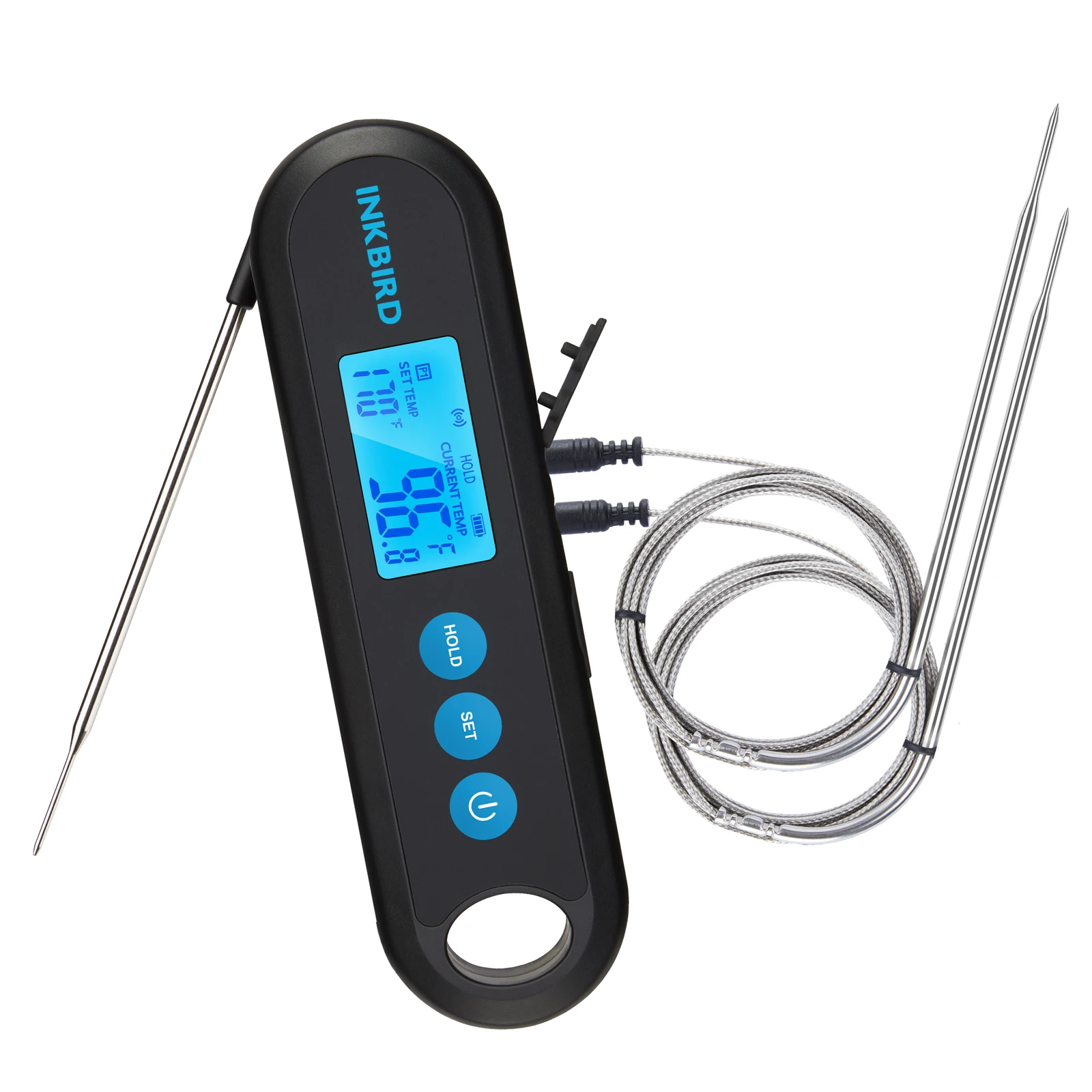 

Inkbird Digital Rechargeable Meat bbq Thermometer With TWO External Probes For Grilling BBQ Cooking IHT-2PB