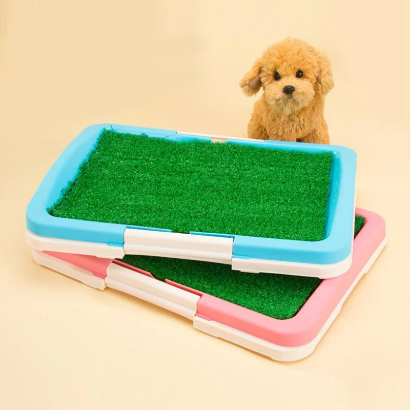 

Size Puppy Pet Potty Training Pee Indoor Toilet Dog Grass Pad Mat Turf Patch, Blue,pink