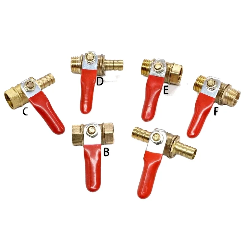 

Brass Water Oil Air Gas Fuel Line Shutoff Ball Valve Pipe Fittings Pneumatic Connector Controller Handle 6-12MM Hose Barb Inline