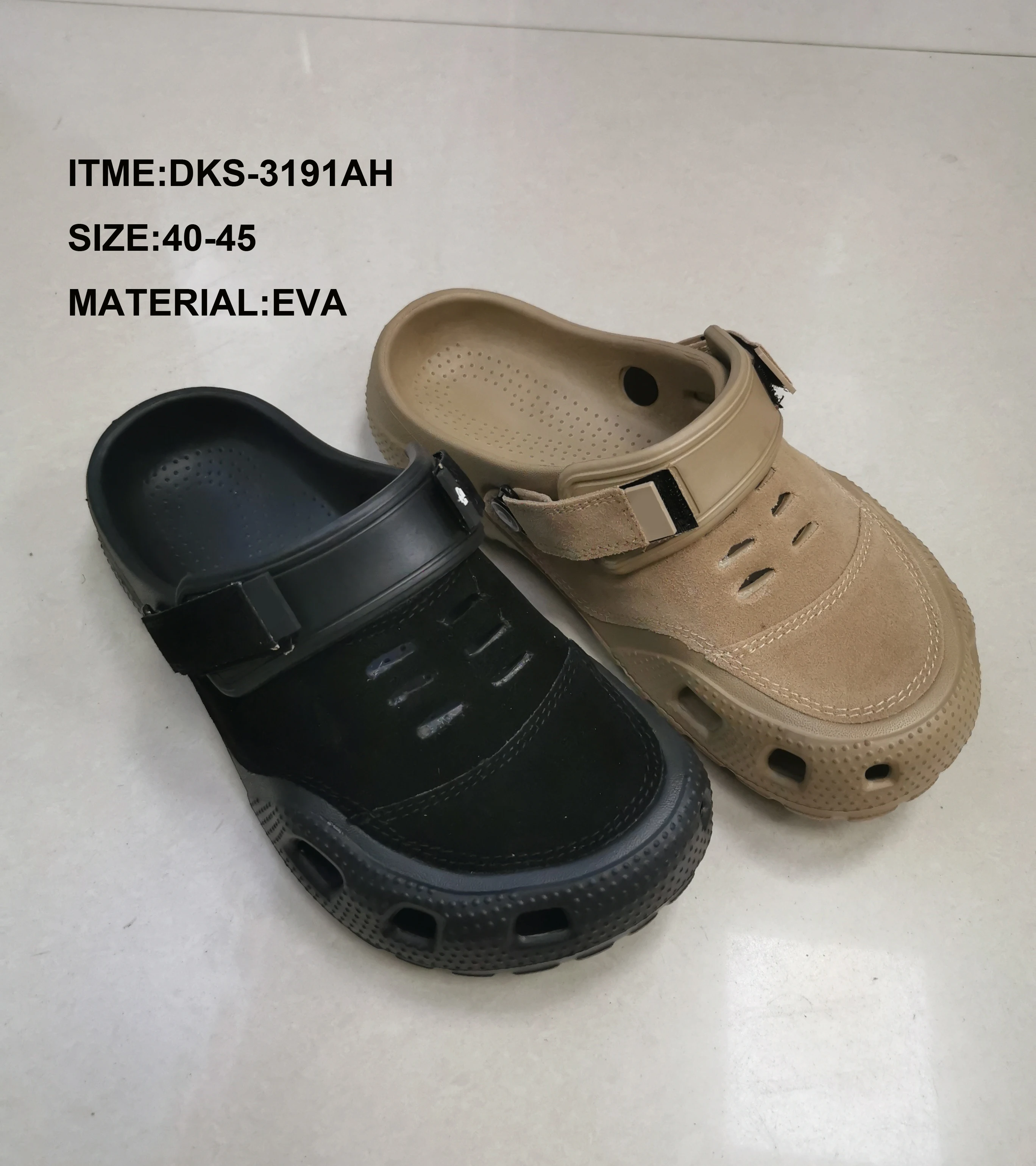 

Wholesale men's garden shoes sell new outdoor slippers leather upper