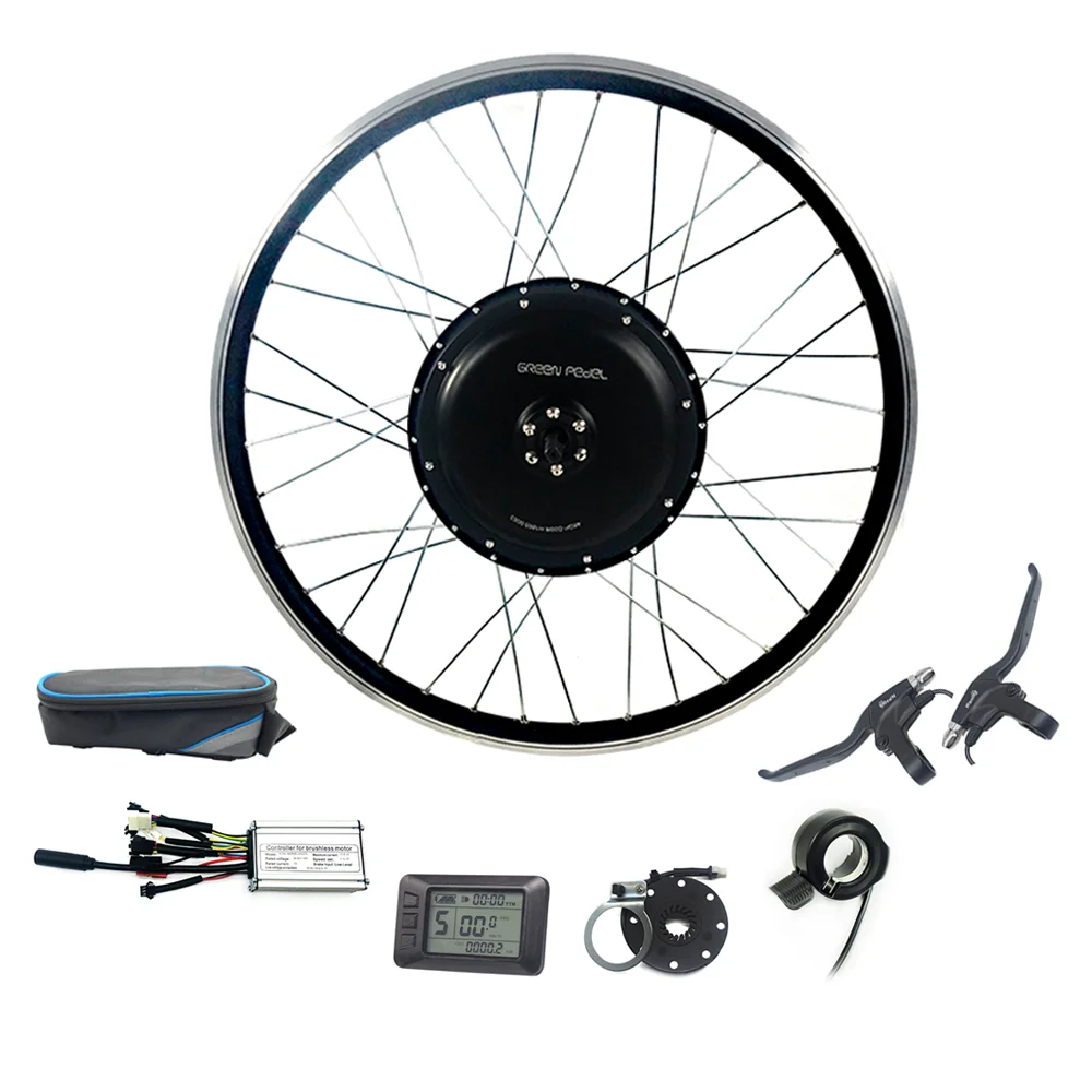 

Greenpedel 27.5" 28" 29" rear cassette wheel ebike hub motor electric bicycle conversion kit