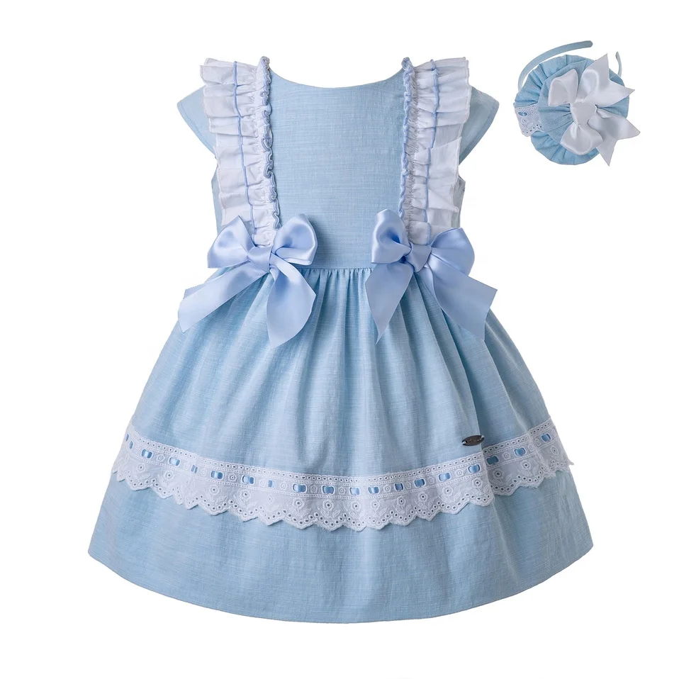 

Pettigirl Girls Blue Maxi Dress Little Girl Sun Dresses With Hairband