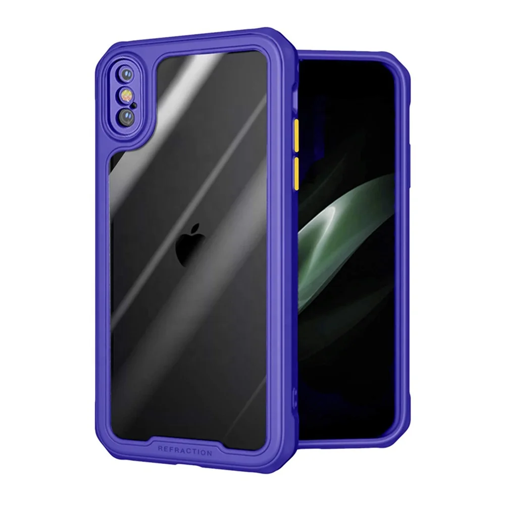 

ZHIKE Anti-collision Acrylic Bumper Well Protection Mobile Cell Phone Case for iPhone X for iPhone XS for iPhone XS Max, Black, red, green, blue