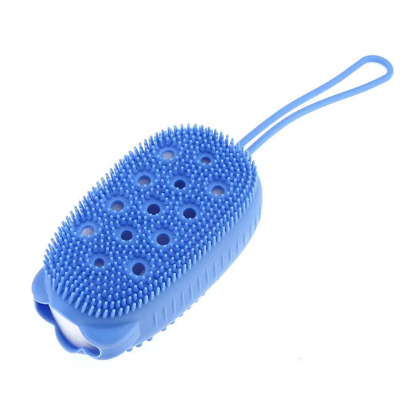 

A874 Exfoliating Massage Nubs Shower Massage Brush Rub Bathroom Articles Double-Sided Silicone Cleaning Brush Sponge Bath Ball, Purple,green,blue,pink