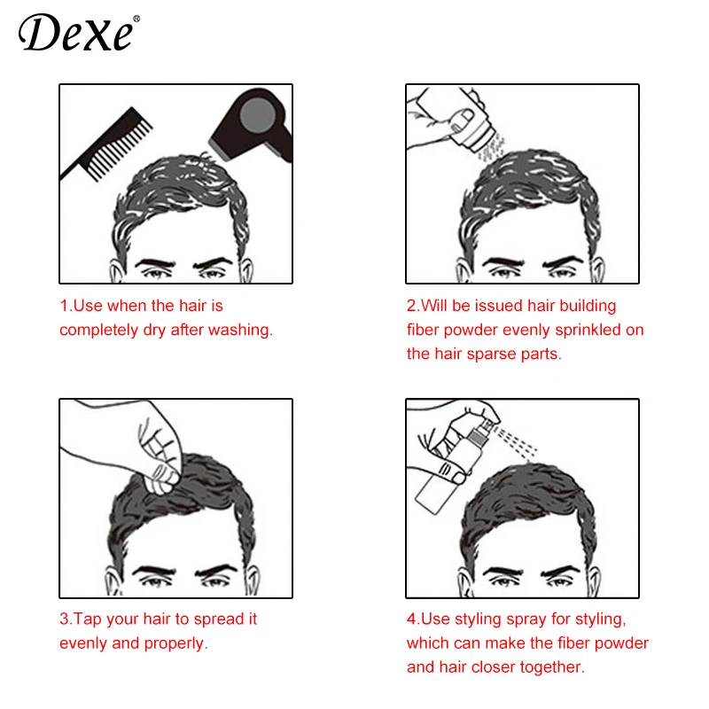 
Dexe top hair fiber manufacturer natural hair building fibers for hair thinning 
