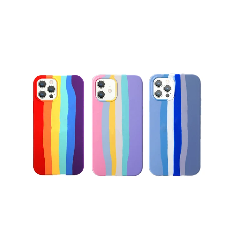 

Unique Rainbow Liquid Silicone Phone Case, Suitable For Iphone 12 Pro 11 Max Xs Xr 6s 7 8plus Iphone Case
