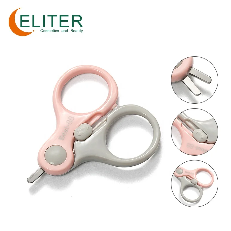 

Eliter Amazon Hot Sell In Stock Eco-friendly Safe Manicure Scissors Scissors Round Tip Nail Cutter Babi with Blister Packing