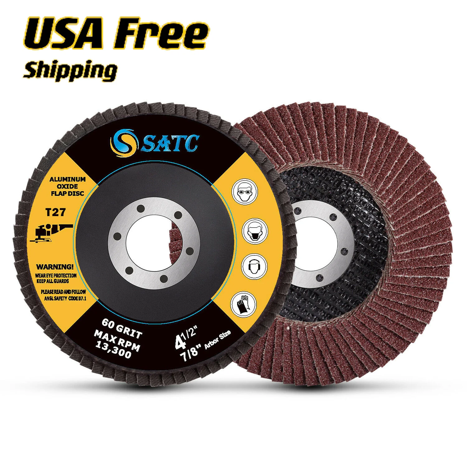 

USA Warehouse Shipping Within 24h 20PCS 4.1/2" Flap Disc 60# Aluminum Oxide T27 Flap Disc