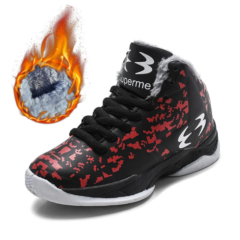 

children sneakers kids running shoes trainer boys sneakers basketball sports shoes adult and children grade school boys sneakers, White/black/red