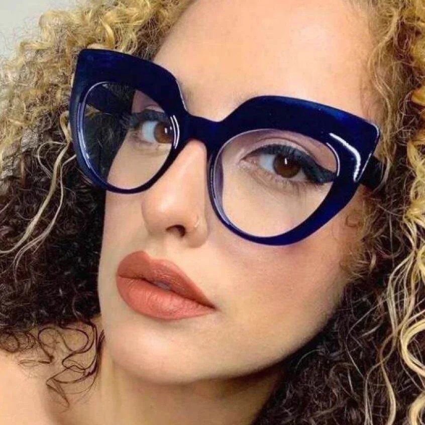 LBAshades  Fashionable Customized TR90 Square Cat Eye Shaped sunglasses Oversized Thick Optical Eyeglasses Frame