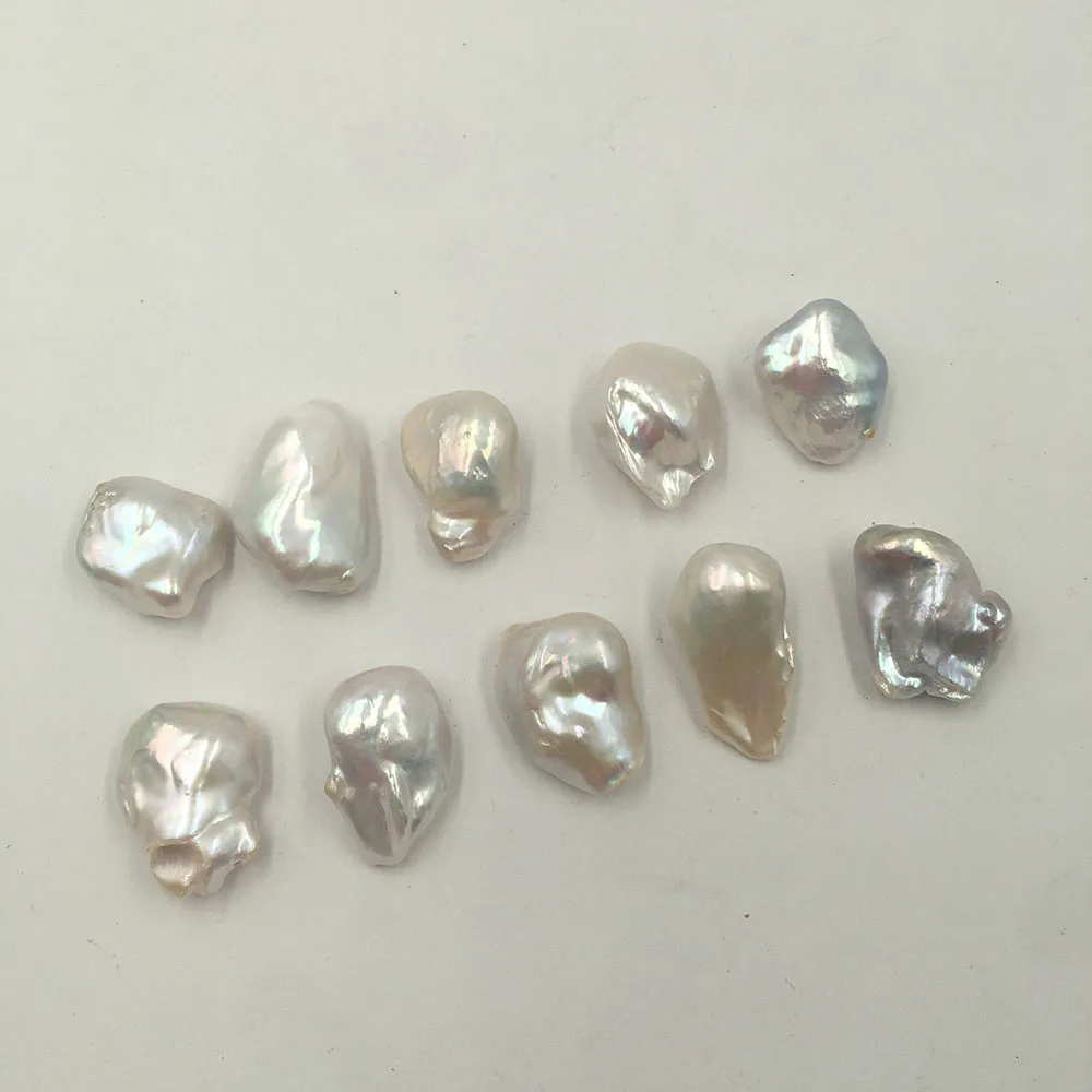 

15-23 mm good luster A very big keshi Baroque nature loose freshwater pearl,half OR no hole back side have repaired
