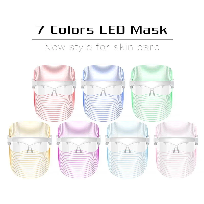 

Led Photon Therapy 7 Color Light Treatment Skin Rejuvenation Acne Spot Wrinkle Whitening Facial Beauty Daily Skin Care Mask, White