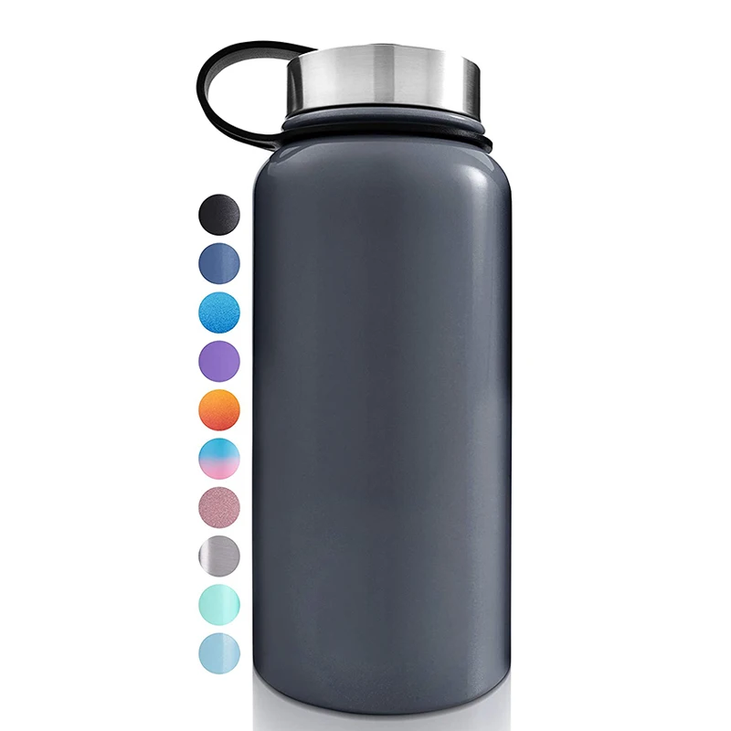 

bpa free stainless steel black filter thermal vacuum gym sports 32 oz water bottle