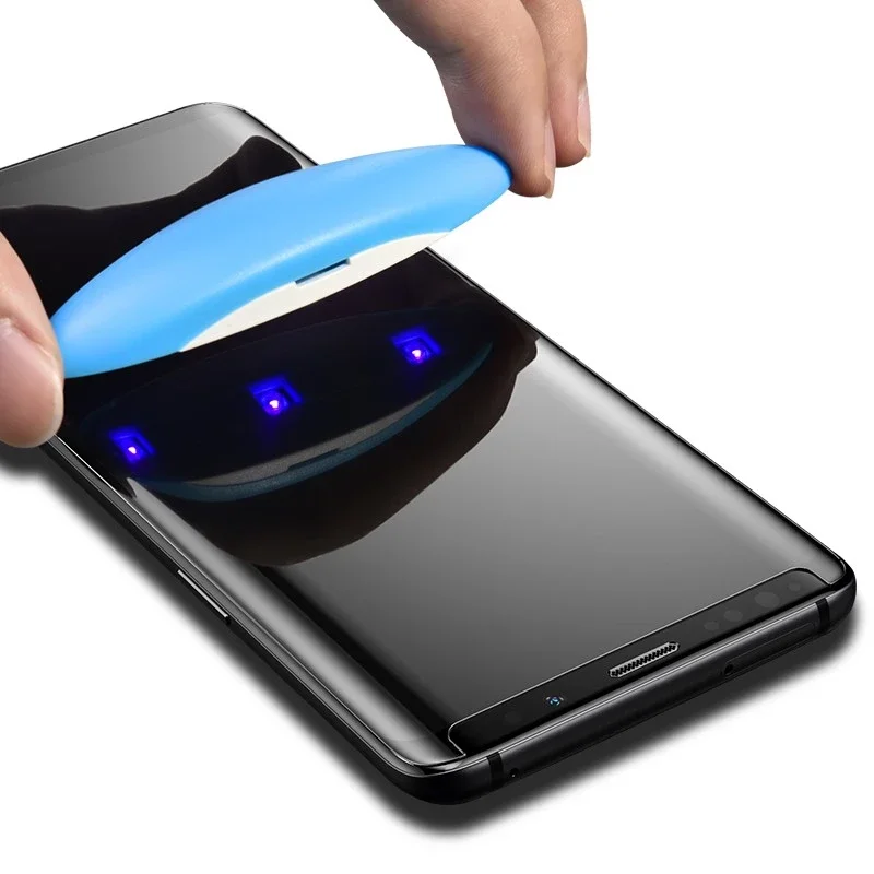 New 3D Curved Tempered Glass Full Glue UV Nano Liquid Screen Protector Mobile For Samsung S8 S8+ S9 S9+