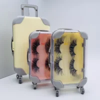 

New Arrival pink luggage lashes suitcase luxury mink lashes fluffy and curly 20mm 25mm 30mm mink eyelashes