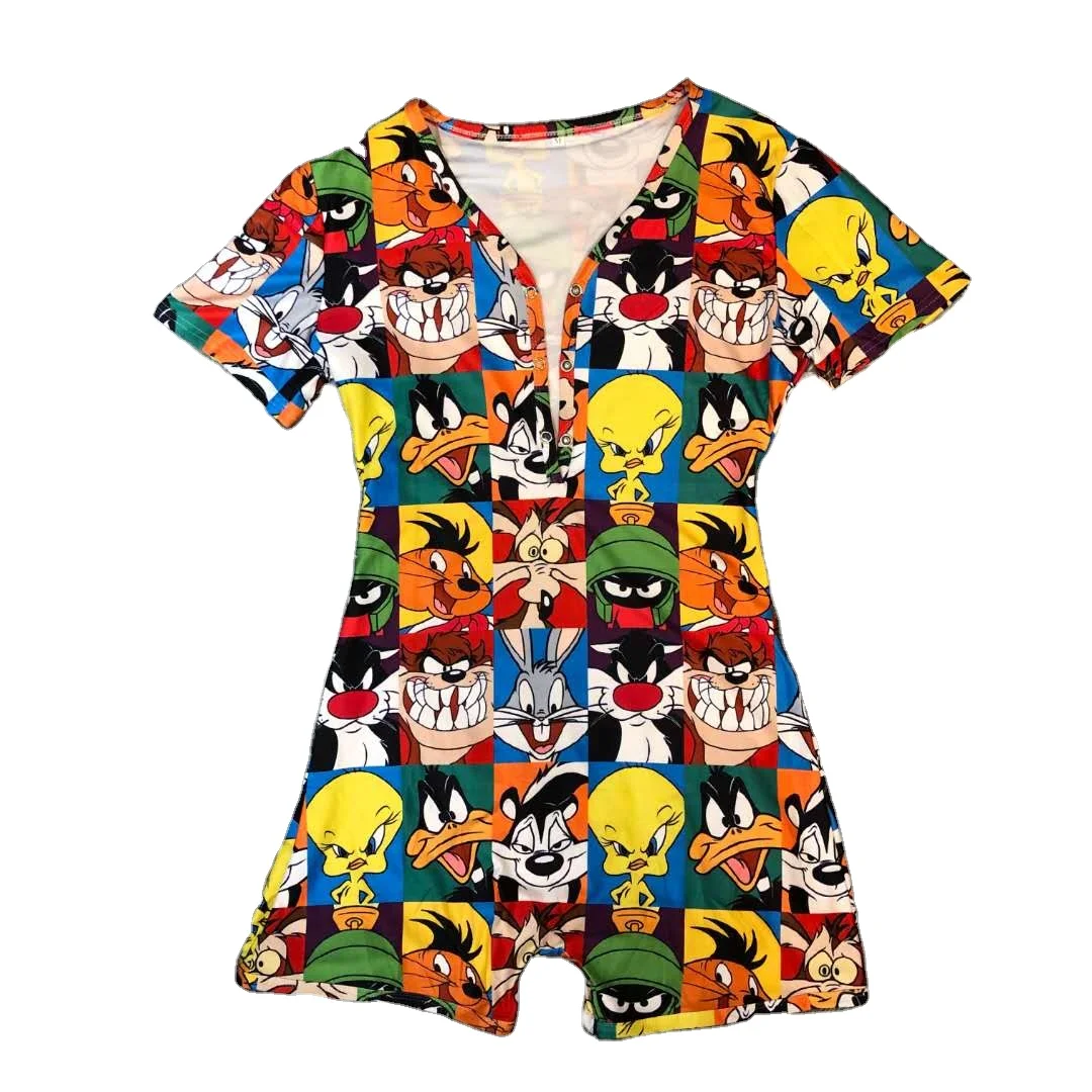 

Ladies custom printed silk pajamas adult jumpsuit pajamas onesie wholesale