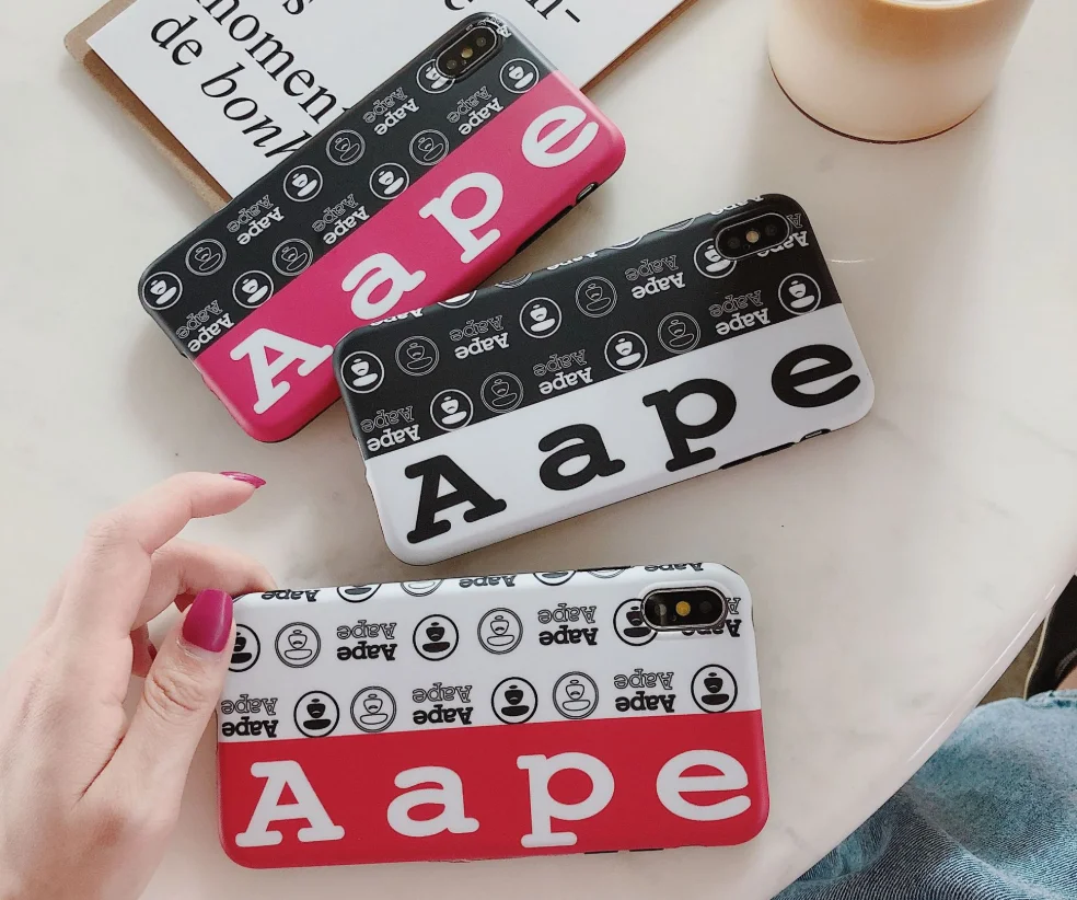 

Patchwork Color Pink Girl Bape Aape Camo Fashion Case for iPhone 11 Pro Max 11 8 X Xs Max