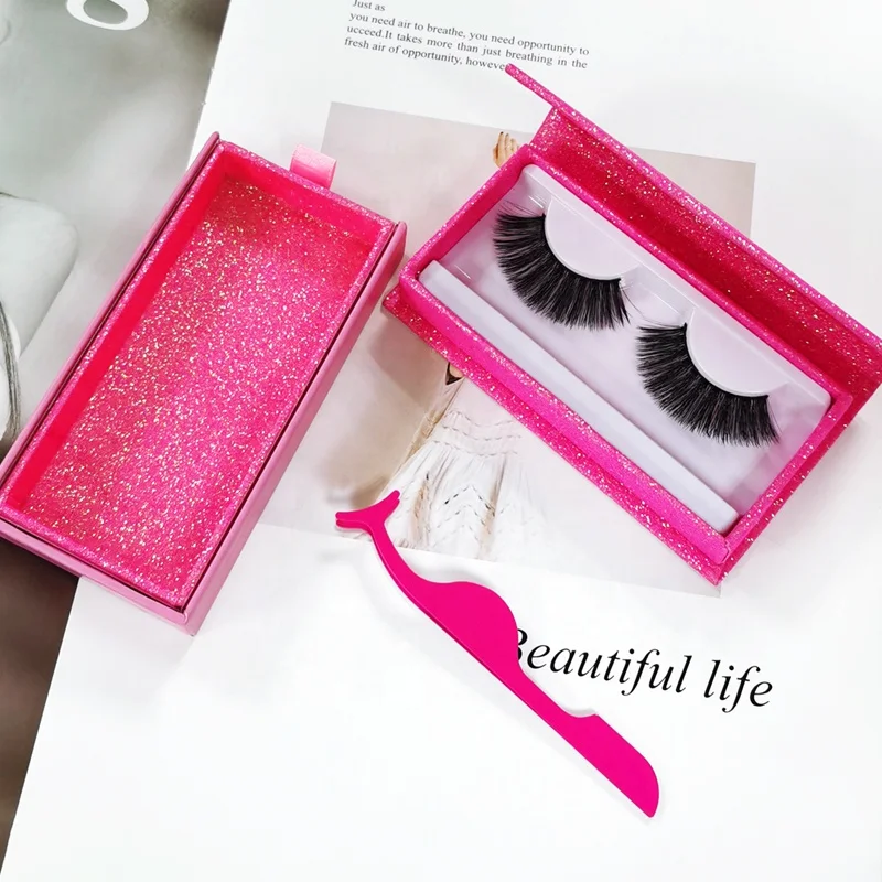 

Manufacturer made 3d mink eyelashes 100% real unique design mink whispy eyelashes, Black