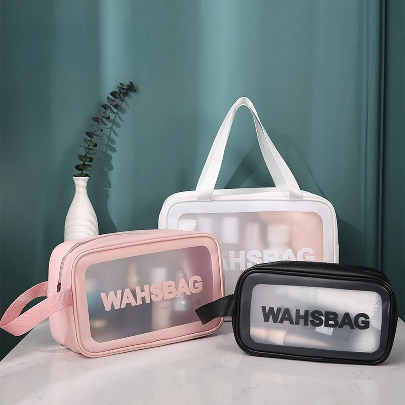 

Women Travel Storage Bag Toiletry Organize Waterproof PVC Portable Transparent MakeUp Bag Zipper Cosmetic Bag