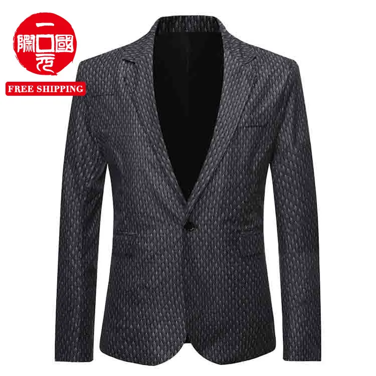 

Foreign trade suit autumn new style men's casual fashion striped one-button suit