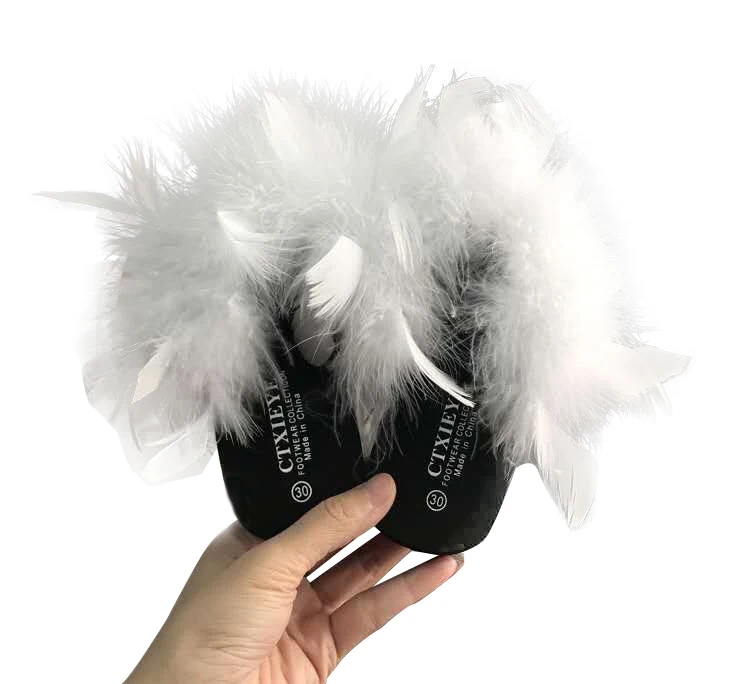 

Cute Ostrich Skin Petal Feather Child Summer Cheap Slides Slippers Women Slipper 2020, Colorful